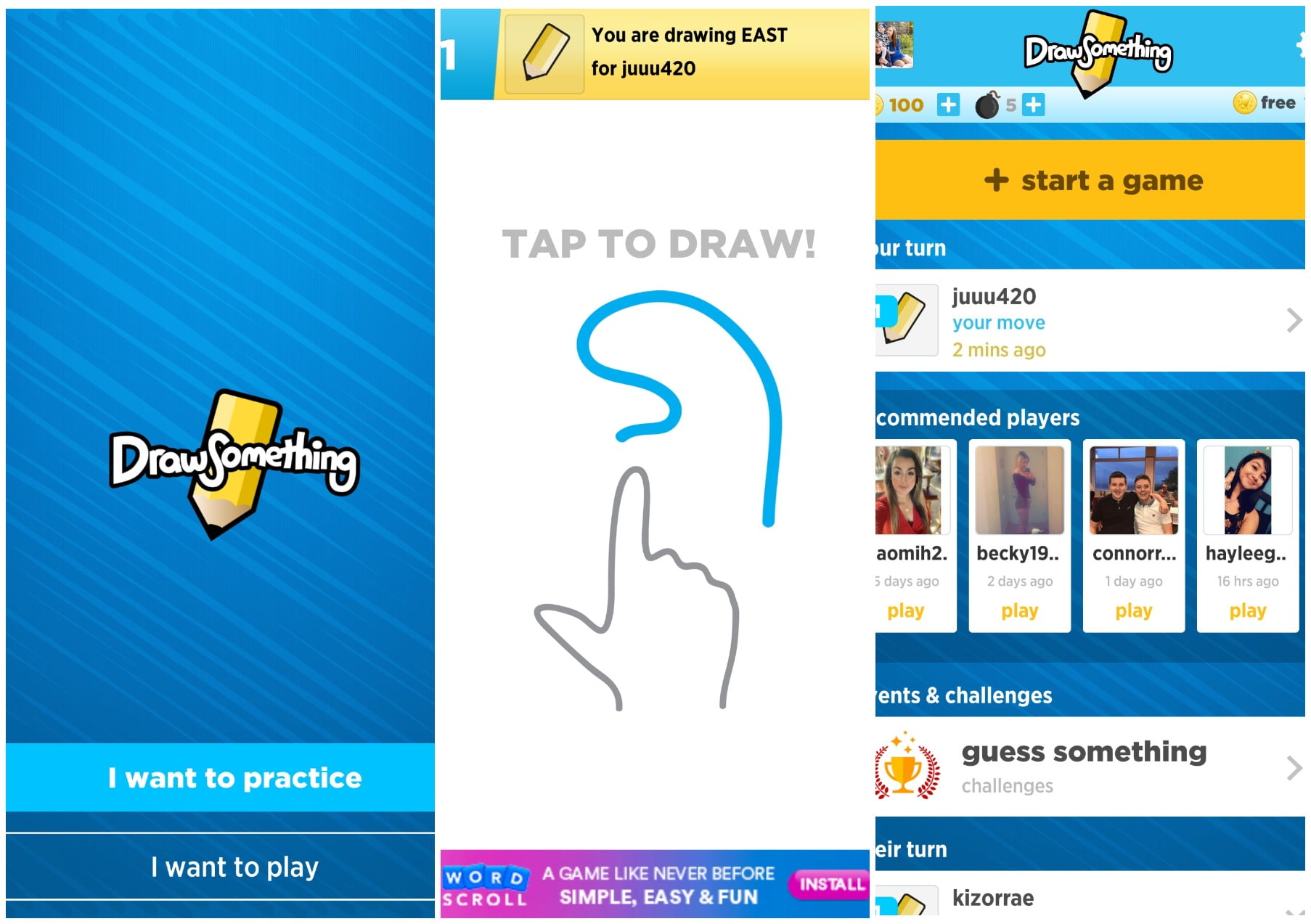 На фото приложение Draw something