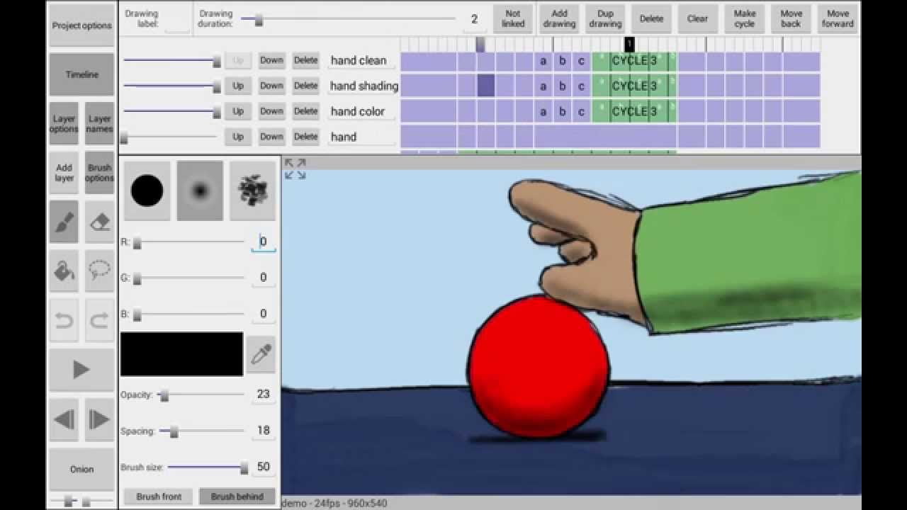 На фото приложение RoughAnimator