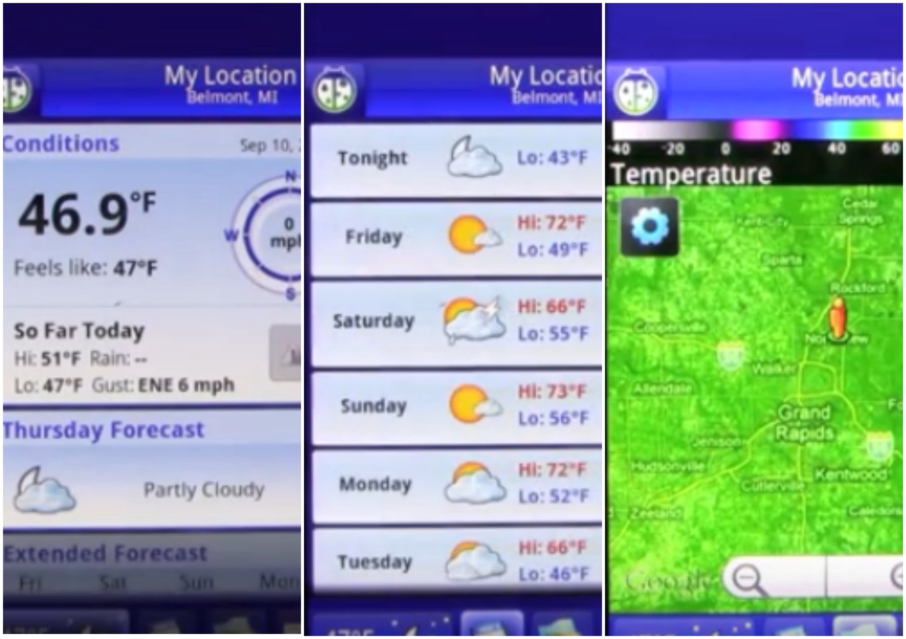 На фото изображено приложение Weather bug