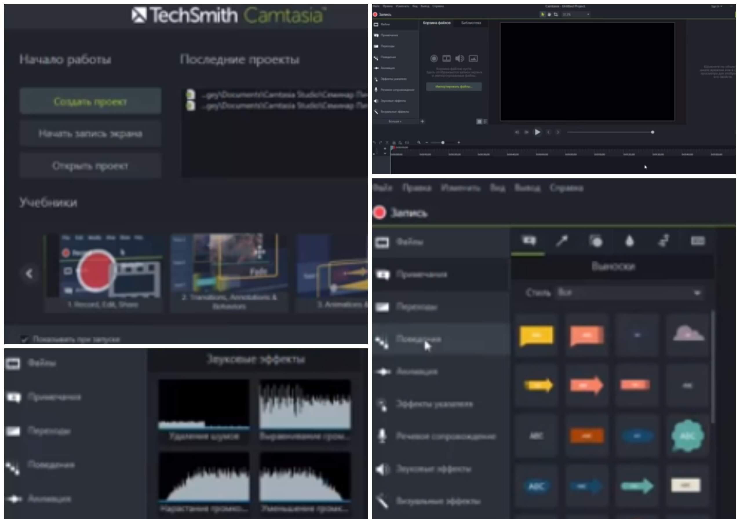 На фото изображена программа Camtasia Studio для записи видео с монитора.