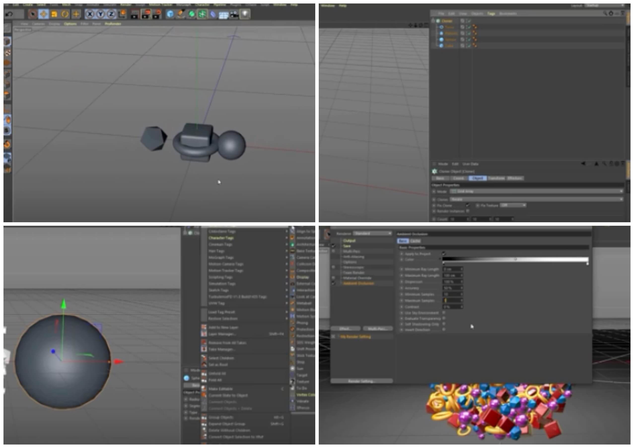 На фото изображена программа Cinema 4d.