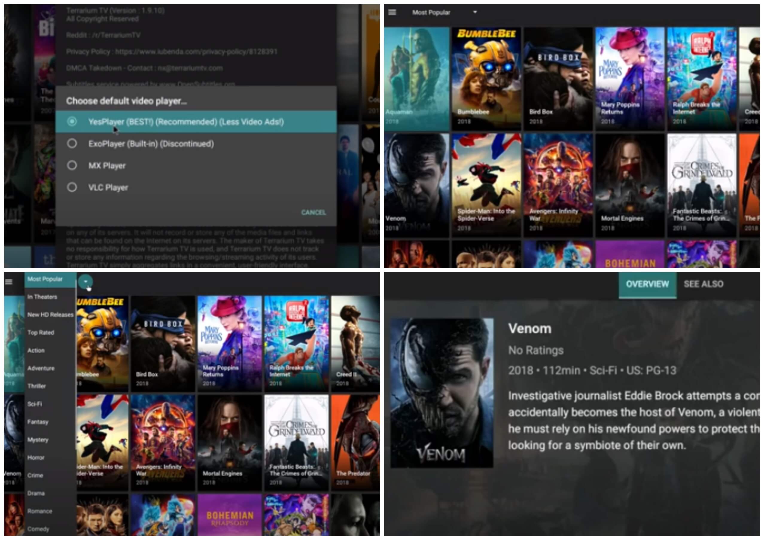 На фото изображено приложение Terrarium TV App.