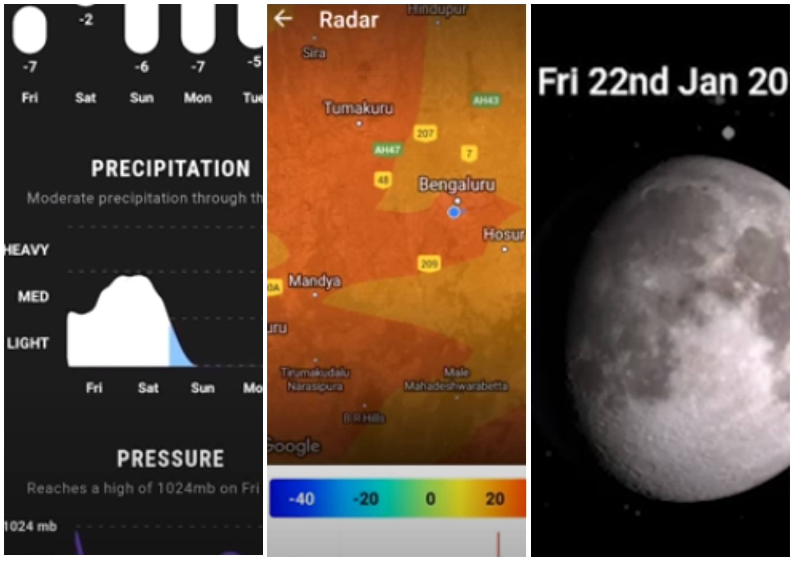 На фото изображено приложение Weather Timeline.
