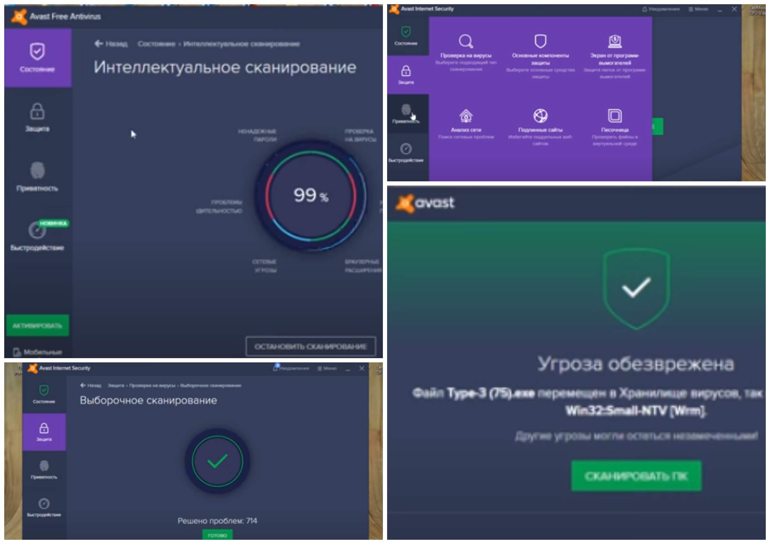 На фото изображена программа Avast.