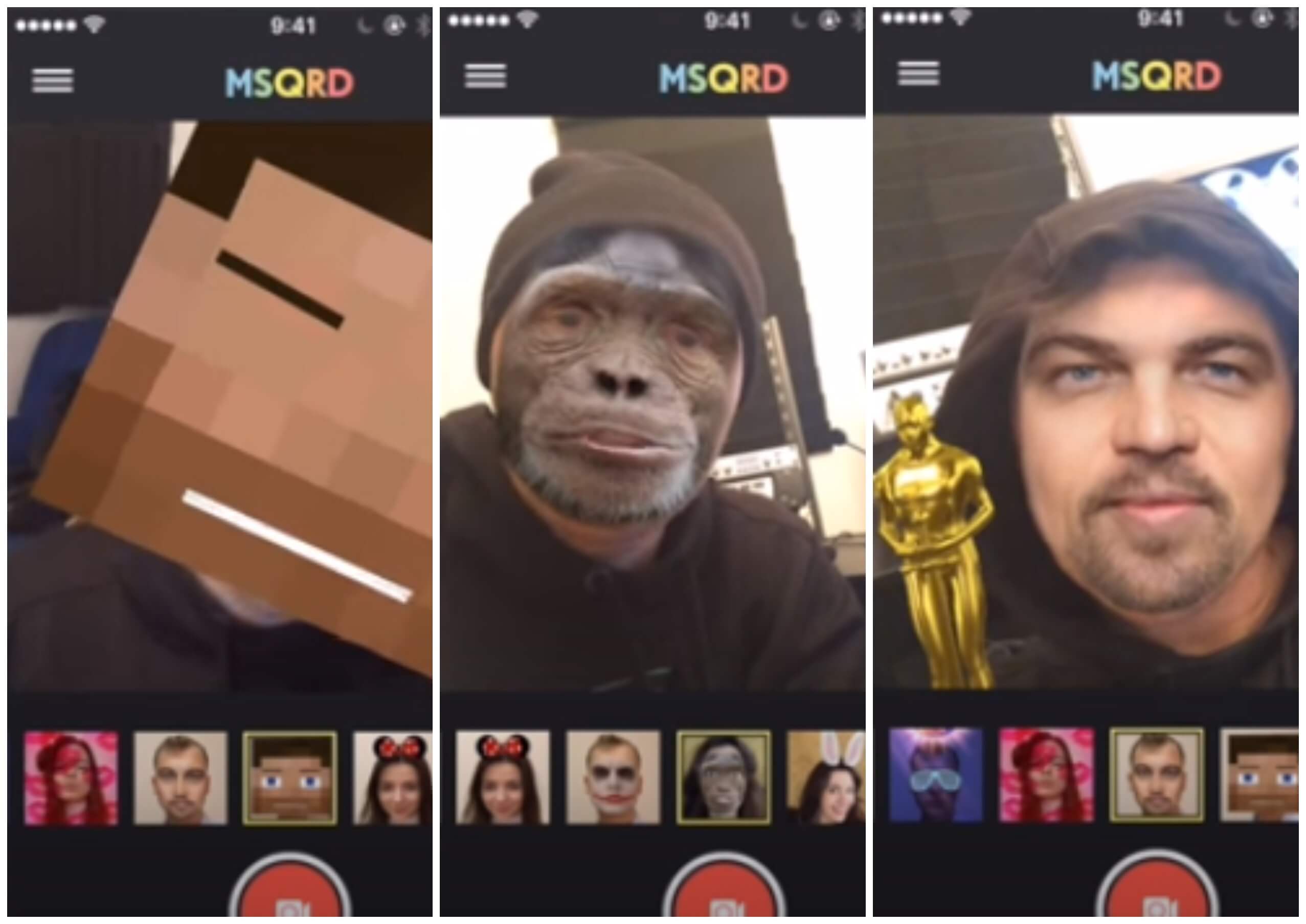 На фото изображено приложение Msqrd.