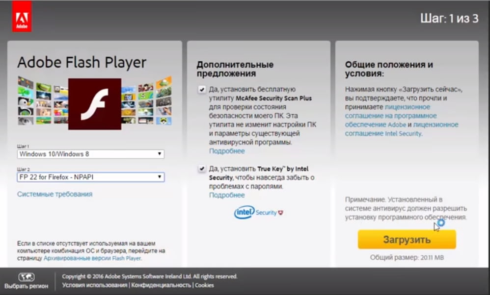 На фото изображен Flash player.