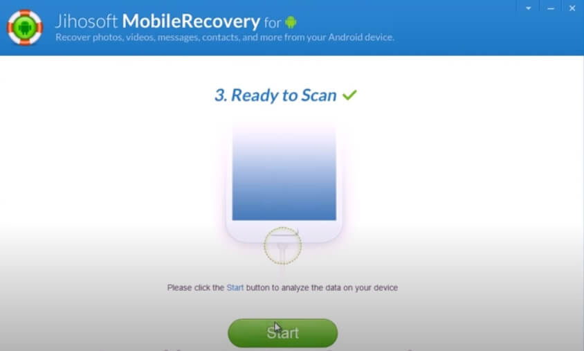 На фото изображена программа Jihosoft android recovery.