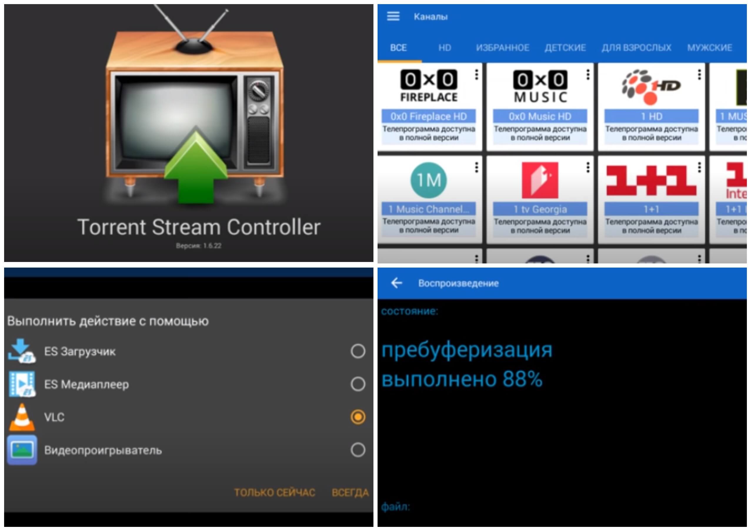 На фото изображено приложение Torrent Stream Controller.