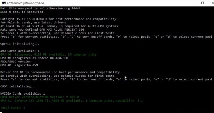 На фото изображена программа EthMiner.