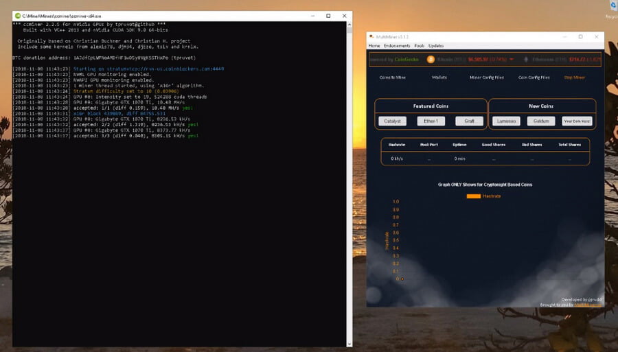 На фото изображена программа MultiMiner.