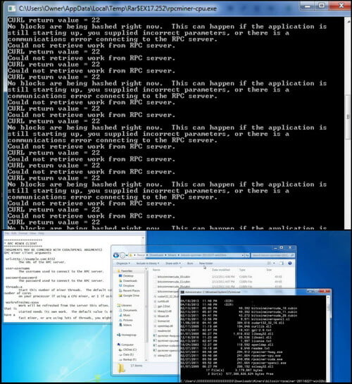 На фото изображена программа RPC Miner.
