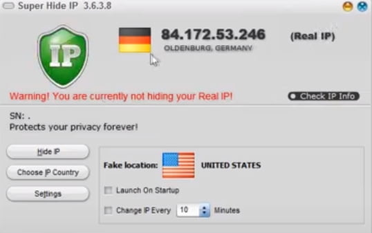 На фото изображен софт Super hide ip.